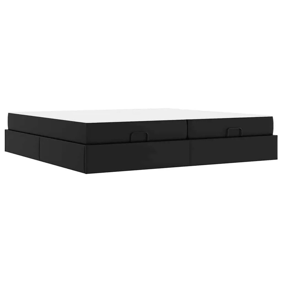 vidaXL Bettgestell mit Matratze in Schwarz aus Kunstleder, B/T/H: 200 x 100 x 203 cm - Bild 2
