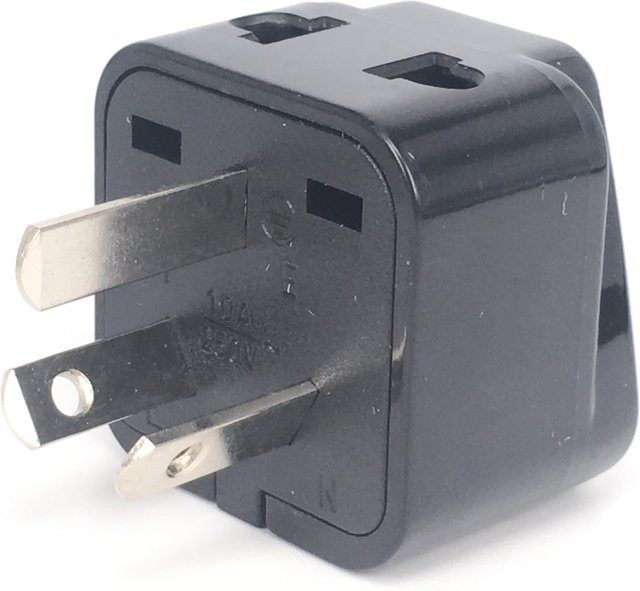 Bolantedz Universal Reiseadapter 2 in 1 für Australien und Neeland Typ I, geerdeter Steckeradapter für USA, UK, KR, Schweiz und EU, in Schwarz oder Weiß - Bild 1