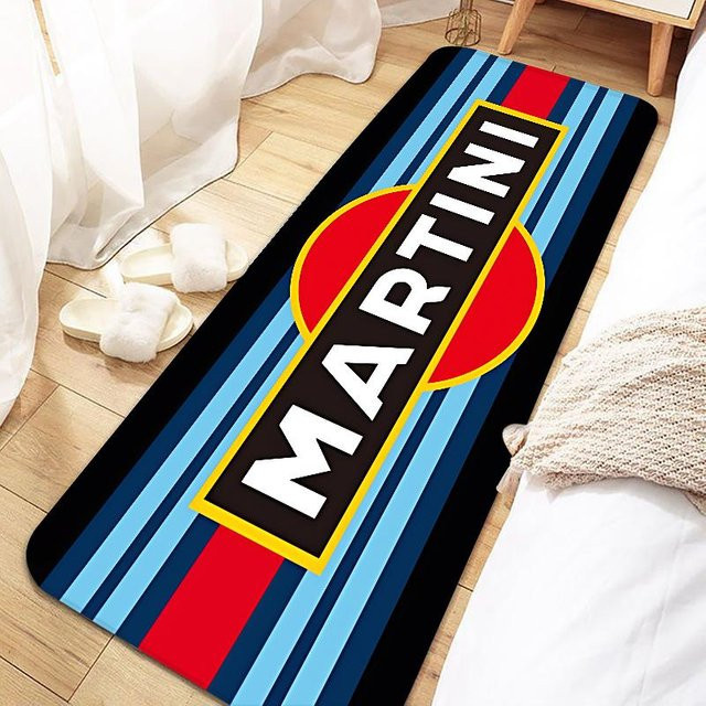 Karpetti Martini Racing Teppich, schwarz, B/T: 50 x 150 cm, weiche Bodenmatte für Wohnzimmer, Schlafzimmer und Flur, maschinenwaschbar - Bild 1