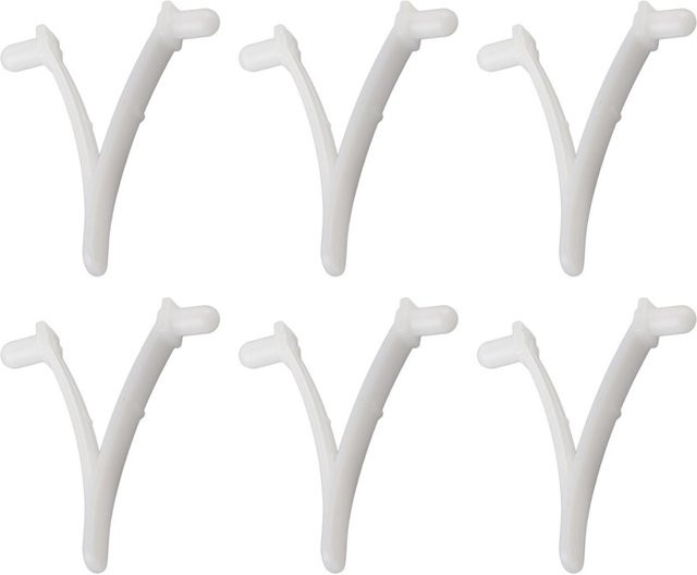 6 Stück Lixada Schmetterlings-V-Clips aus Kunststoff in Weiß für Pool-Spa-Bürsten, Laubbesen, Laubskimmer und Vakuumköpfe - Bild 1