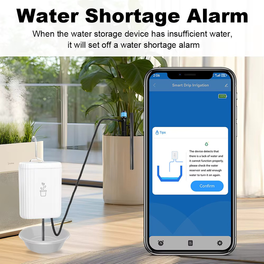 Manhot WLAN Smart Gartenbewässerungssteuerung mit 18650mAh Akku, Zeitgesteuerter Automatischer Bewässerungsplanung, Kompatibel mit Tuya, Weiß - Bild 2