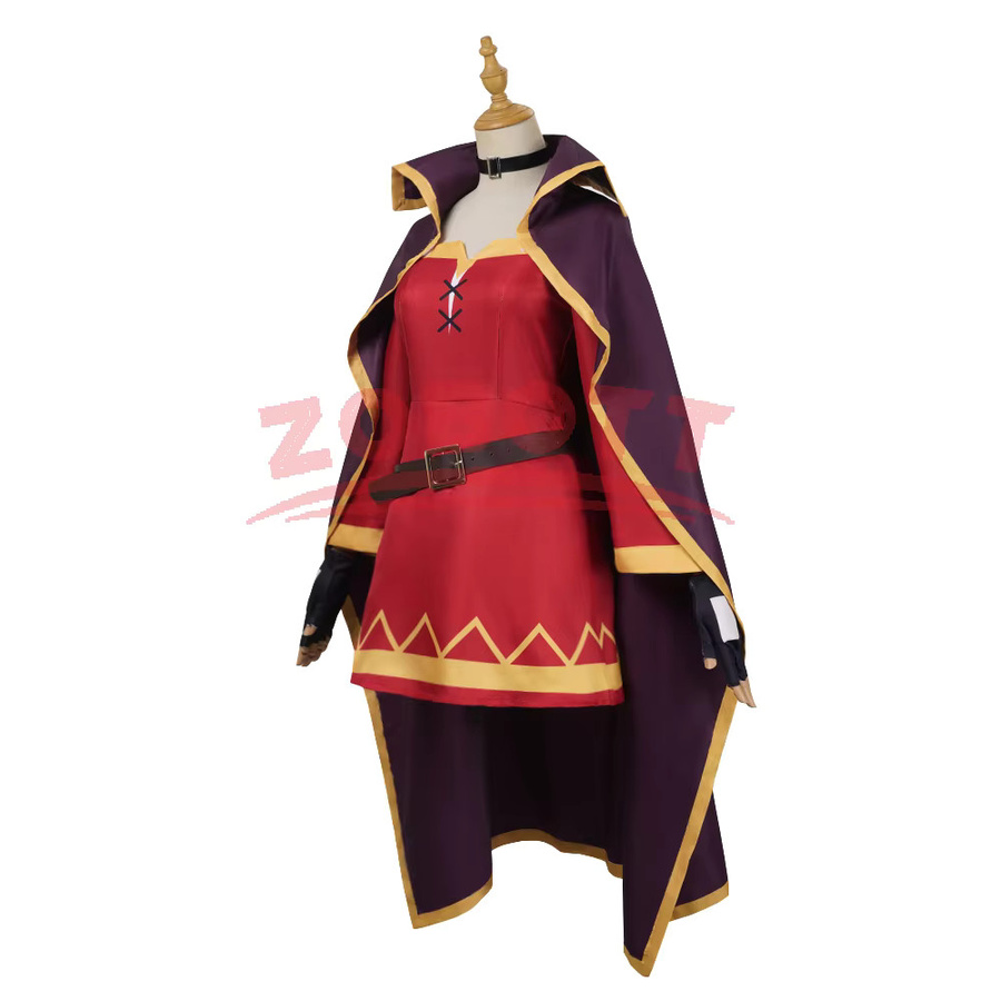 ZOBOTT Konosuba Megumin Cosplay-Kostüm, Set / Bundle, Mädchen, Rot - Bild 3