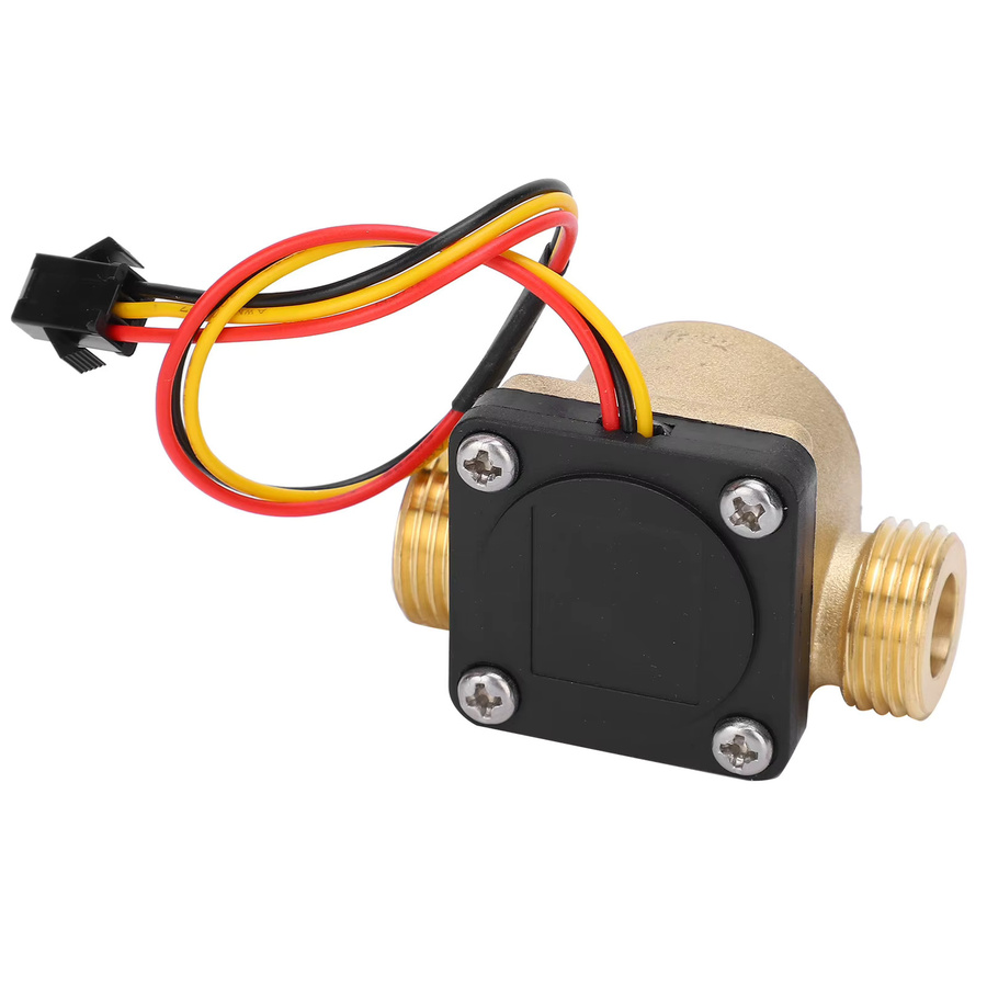 WALFRONT Messing-Durchflussmesser mit Hall-Sensor für Wasser, G1/2 Zoll, Farbe: Gold, 3-24V - Bild 4