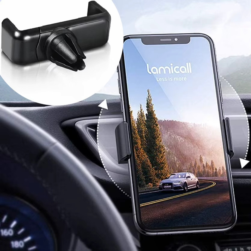 Universelle Handyhalterung für die Lüftung im Auto, Clip-Halterung für das Smartphone, Farbe: Schwarz - Bild 2