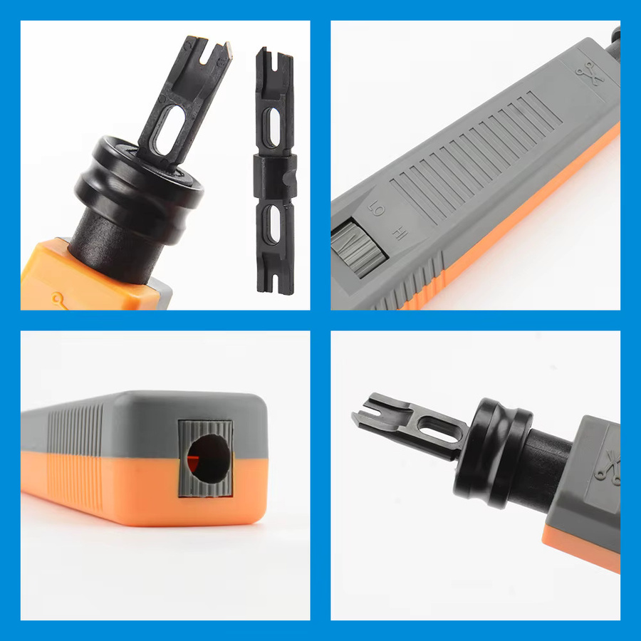 Professionelles Impact-Punch-Down-Werkzeug für Cat5/Cat6 Netzwerk- und Telefonkabel, Patchpanel und Keystone-Buchsen in Orange - Bild 2