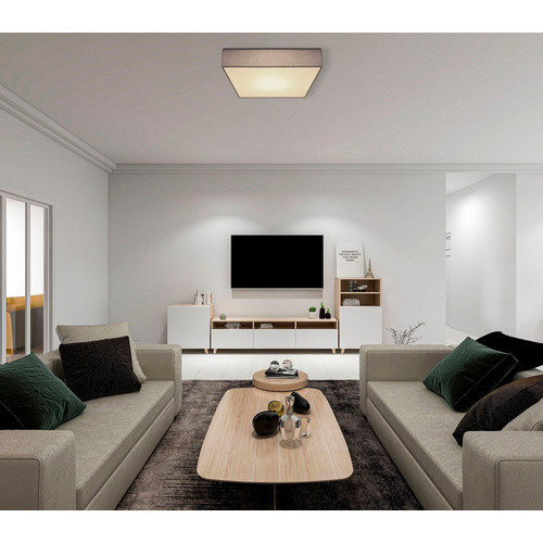 Globo LED-Deckenleuchte Sanna eckig aus Textil und Metall, B/T/H: 50 x 50 x 13 cm, Anthrazit oder Weiss - Bild 2