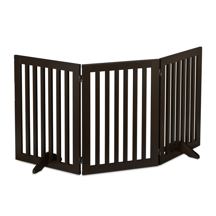Relaxdays Absperrgitter aus MDF in Braun, 3-teilig verstellbar und zusammenklappbar, B/H/T: 154 x 70 x 51 cm - Bild 2