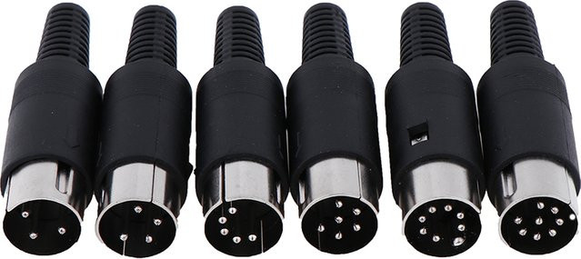 Mini-DIN Steckdose als Chassis-Kabelhalterung in Schwarz mit 3/4/5/6/7/8 Pin Optionen - Bild 1