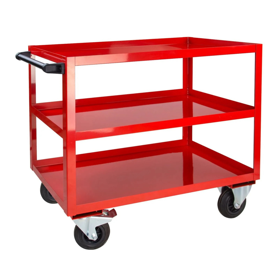 PROREGAL Tischwagen mit 3 Etagen in Verkehrsrot, H x B x T: 91 x 50 x 100 cm - Bild 2