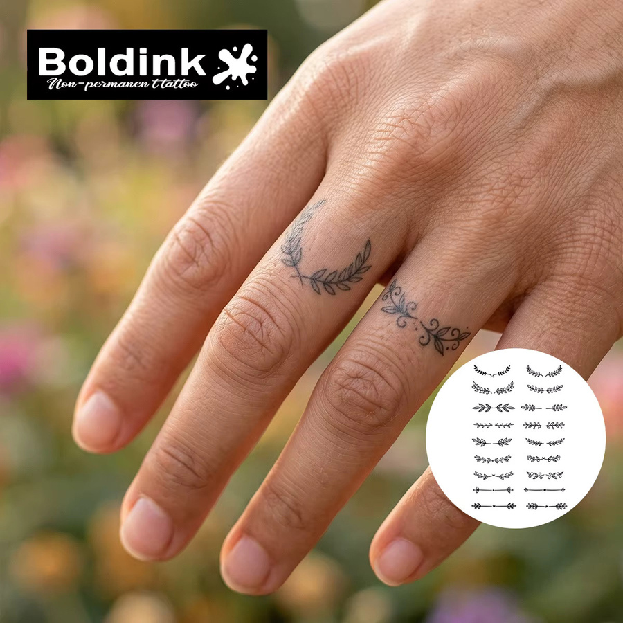 BOLDINK Plant Branch Line Tattoo-Aufkleber, Unisex - Bild 2