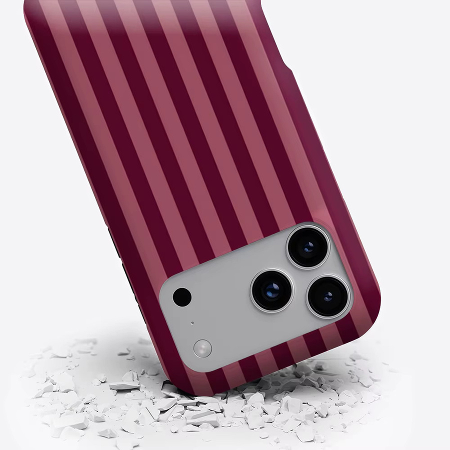 Magnetische iPhone Hülle mit burgunderrotem Rosenstreifen für iPhone 17 16 15 14 13 Pro Max Plus, robuste Ein- und Doppelschicht-Schutzhülle in Rot - Bild 3