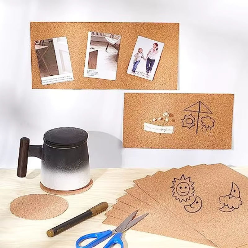 8er-Pack selbstklebende Korkplatten in A4, rechteckige Kork-Trägerplatten für Wanddekoration und Isolierung, braun, Dicke: 0,1 cm - Bild 6