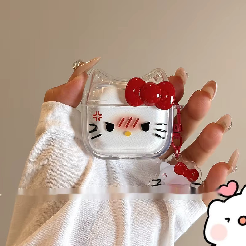 Angry KT transparente Schutzhülle für Apple AirPods 3, AirPods Pro 2. Generation und AirPods 4, kabellose Bluetooth-kompatible Kopfhörer-Hülle - Bild 2