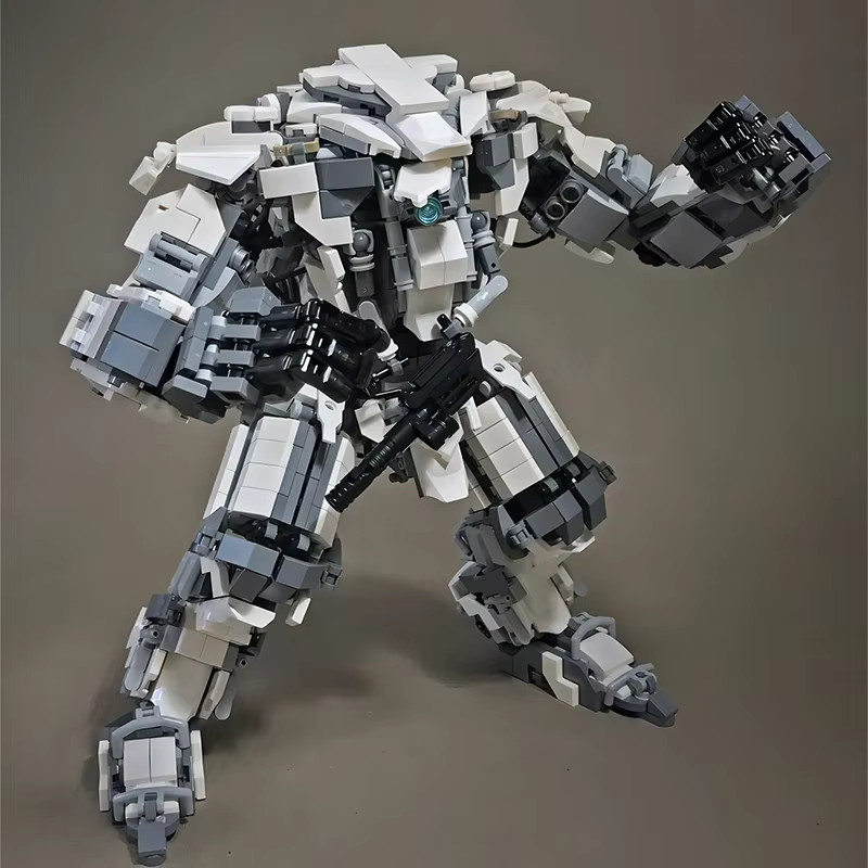 MOCBUILDING Mechanisches Kriegermodell aus ABS-Kunststoff in Grau und Weiß als DIY-Montageblock für kreative MOC-Projekte - Bild 2
