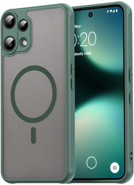 Matte flexible Vollschutzhülle mit Druckknopf-Magnet für Nothing Phone (3a) und CMF Phone 2 Pro in Grün - Bild 1