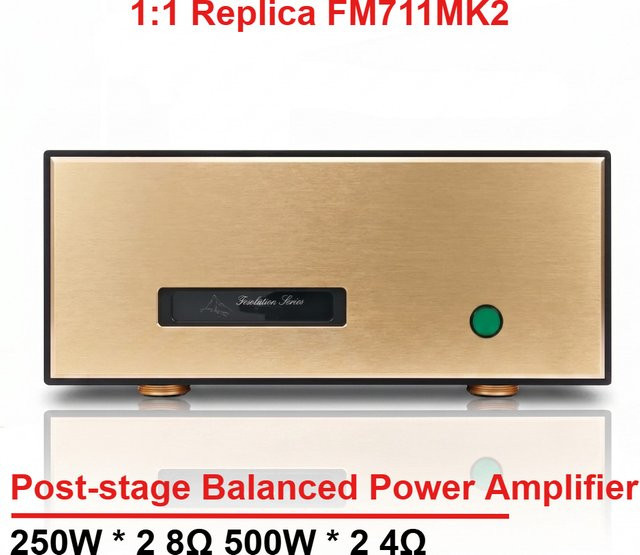 AMXEKR HiFi-Endstufenverstärker FM711MK2 Replikat, 250W 8Ω symmetrisch, Gold - Bild 1