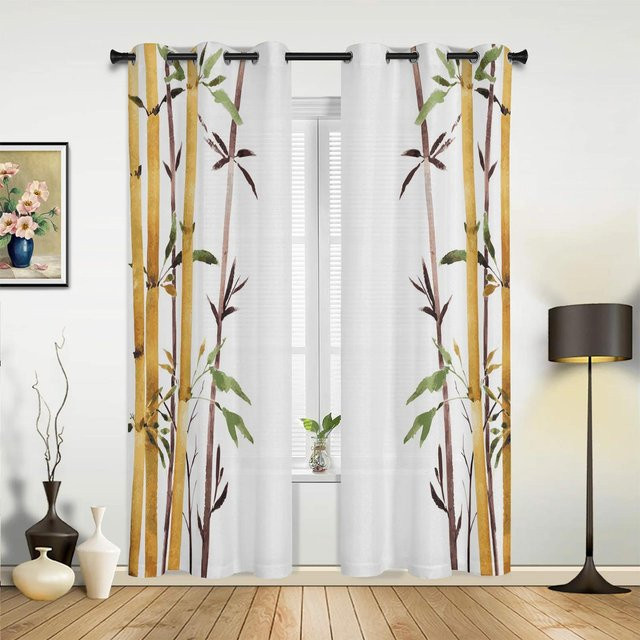 Yiran Furniture Bambus-Vorhang mit Pflanzenmuster im Retro-Stil, Mehrfarbig, B/H: 135 x 160 cm - Bild 1