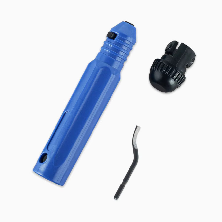 DAZZLEEX Entgratungswerkzeug Blau mit Aluminiumgriff und 12 Klingen für Kunststoff und Metall - Bild 3