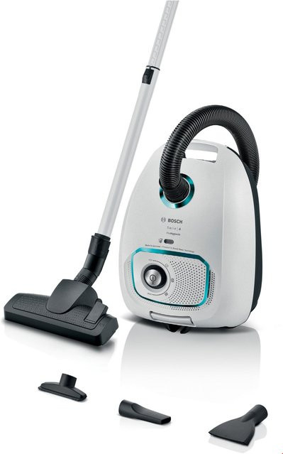 Bosch Bodenstaubsauger BGD41HYG in Weiß mit Beutel, Matratzendüse und 11 m Reichweite - Bild 1