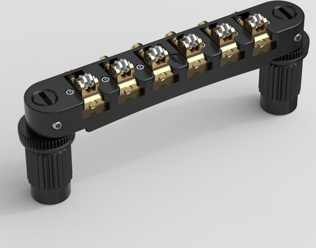 Guyker Einstellbare Tune-O-Matic Locking Bridge aus Zinklegierung für E-Gitarren, Schwarz, Modell Gm008 - Bild 1