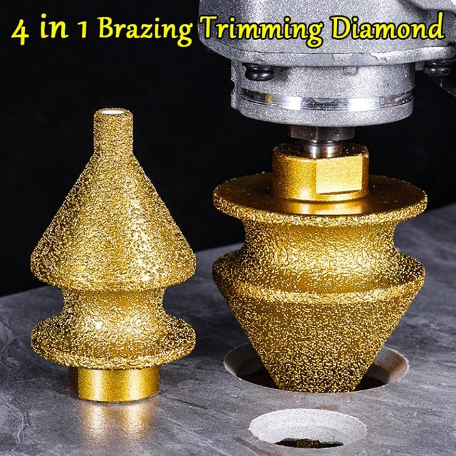 NIUXIANG 4in1 Diamant Anfasmaschine für Winkelschleifer zum Trimmen von Hartschalenkanten, Keramikfliesen und Marmor in Gold - Bild 1