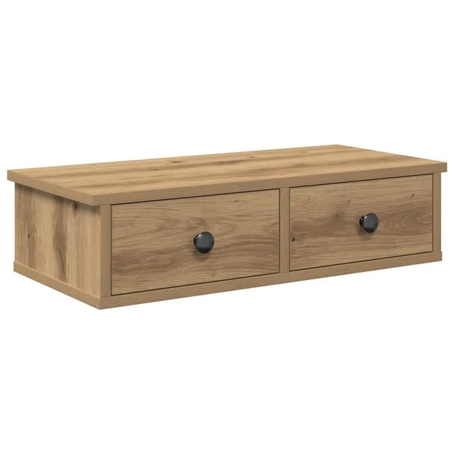 vidaXL Wandregal mit Schubladen Artisan-Eiche, Farbe: Braun, B/T/H: 60 x 28 x 15 cm - Bild 2
