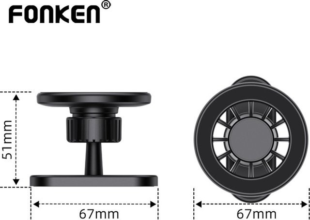 FONKEN Magnetische Golfwagen-Handyhalterung für MagSafe und iPhone in Schwarz, passend für EZGO, Club Car und Yamaha - Bild 1