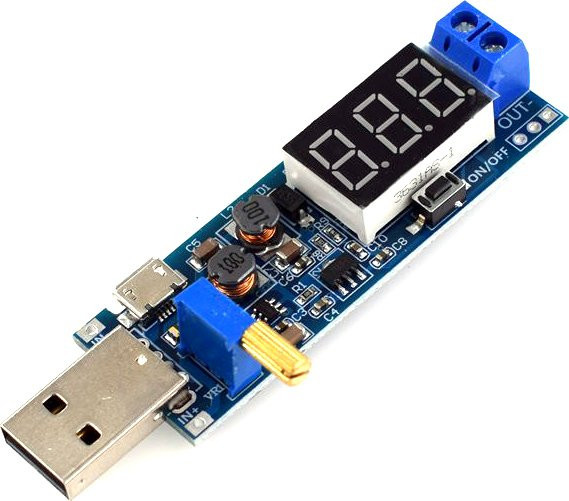HW-132B Tragbares Ingenieur-Leistungsmodul mit USB-C, einstellbar von 1,2V bis 24V, Blau - Bild 1