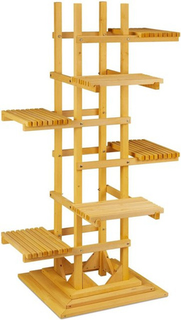 Relaxdays Blumentreppe aus Fichtenholz in Natur, 6 Etagen, Höhe: 152,5 cm, Breite: 80 cm, Tiefe: 73 cm