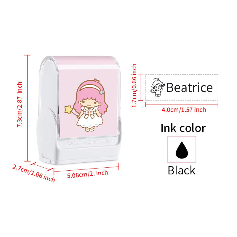 Personalisierter Namensstempel von Joytop mit Little Twin Stars Design zum Markieren von Schulmaterialien und persönlichen Gegenständen - Bild 2