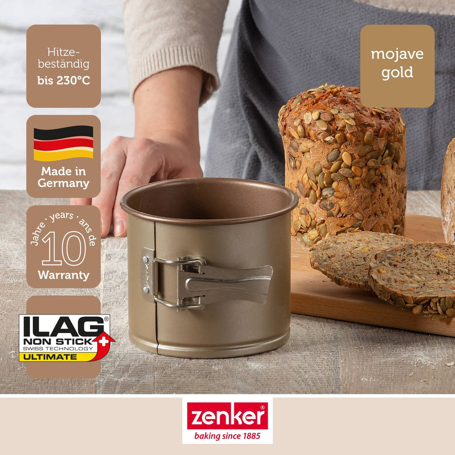 Zenker Pollerbrot-Springform rund mit Antihaftbeschichtung aus Stahl und Keramik, Durchmesser: 12 cm - Bild 2