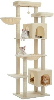 Pawz Road Katzenbaum Beige mit Höhle und Sisal, Höhe: 175 cm - Bild 1