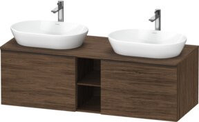 Duravit Waschtischunterschrank D-Neo Wandhängend in Schwarz und Dunkel Nussfarben, B/T/H: 140 x 55 x 45,9 cm - Bild 1