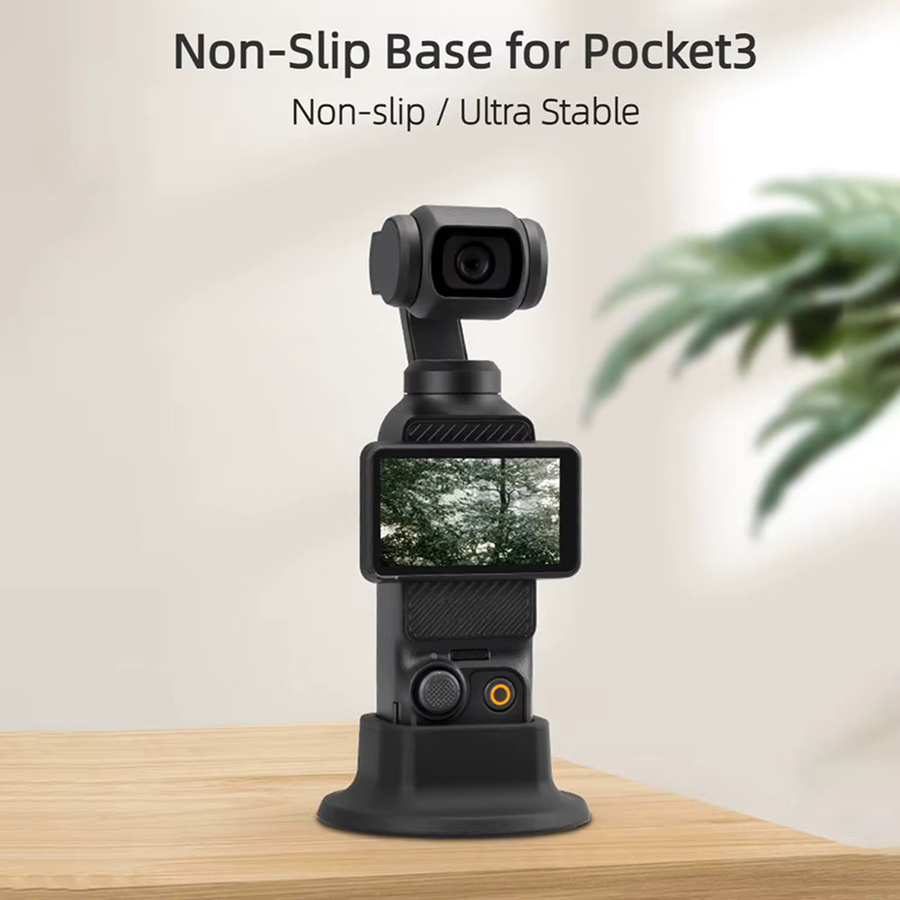 DJI OSMO Pocket 3 Kamerazubehör: Rutschfeste und stabile Gummi-Basis als Verlängerungsständer in Schwarz - Bild 2