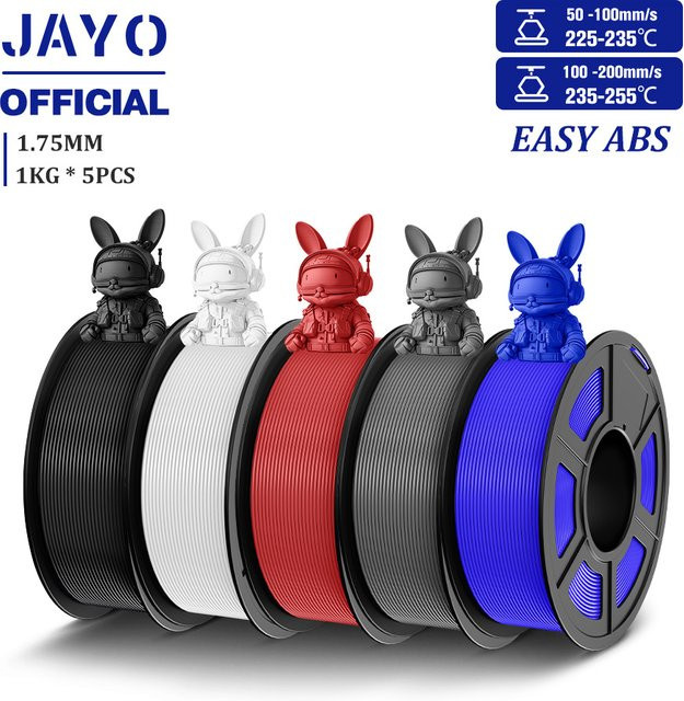 JAYO Easy ABS 3D-Filament 1,75 mm für FDM-3D-Drucker, 5 Rollen à 1 kg - Bild 1