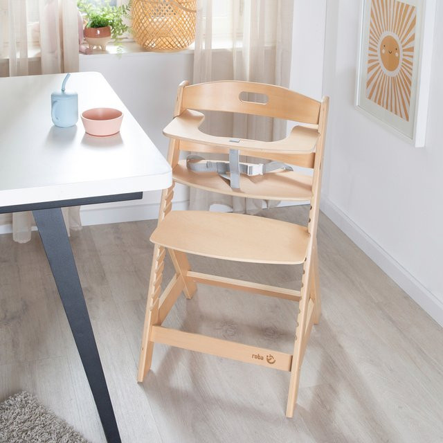 Roba Hochstuhl Liv Up in Beige aus Holz mit Höhenverstellung - Bild 1