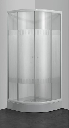 Sanotechnik Viertelkreis-Duschkabine in Weiß, B/T/H: 90 x 90 x 180 cm