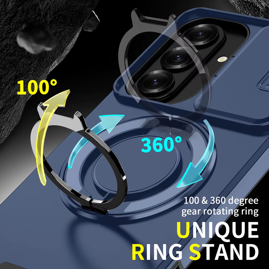 Magnetische Armor Schutzhülle für Samsung Galaxy S26 Ultra Plus S25 S24 S23 Ultra Plus FE S26 Edge S23FE mit Schiebeobjektivschutz in Blau - Bild 3
