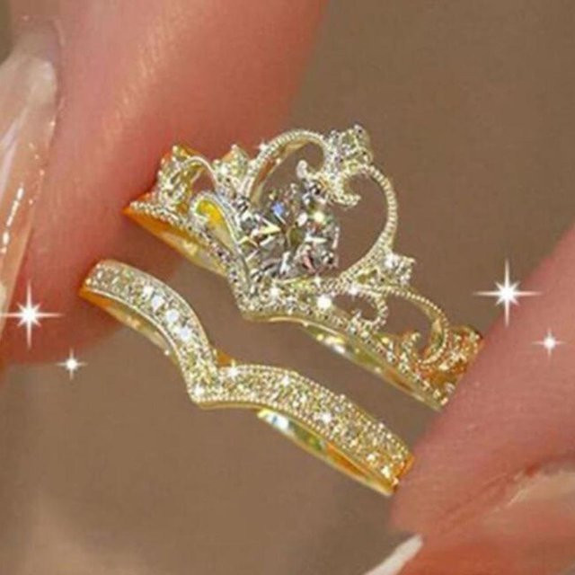 Happypilot Ringset, Gold, Zirkonia, Damen - Bild 1