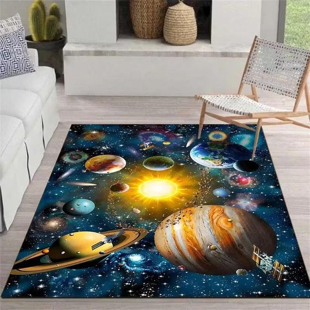 Galaxy Matte Bereichsmatte mit kosmischem Nebeldesign von Lodestar, rutschfest und pflegeleicht, B/H: 60 x 40 cm, Multicolour - Bild 1