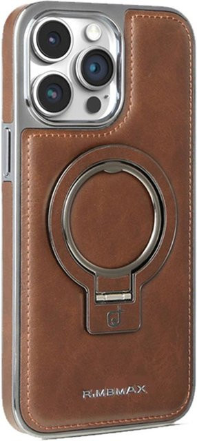 YULIN Magnetische Handyhülle aus PU-Leder für iPhone 15 Pro Max, 14, 13, 12, in Braun und Transparent, stoßfeste Abdeckung mit Ständer für kabelloses Laden - Bild 1