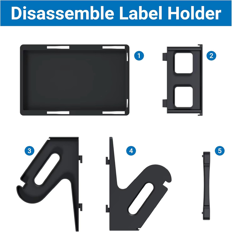 Marklife 2-in-1 Etikettenhalter für Thermoetiketten-Rollen und Versandetiketten, fächerförmiger Etikettenständer für Desktop-Thermodrucker, weiß oder schwarz - Bild 3