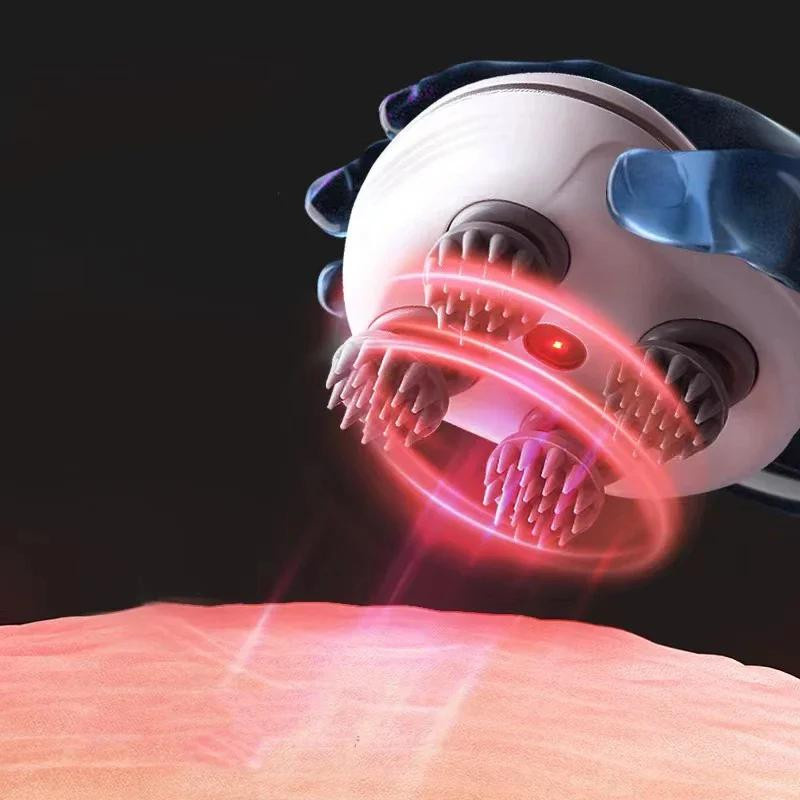 Elektrisches Kopfhautmassagegerät mit Rotlichttherapie, rosa - Bild 3