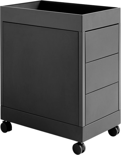 HAY New Order Trolley aus lackiertem Stahl in Schwarz mit Rollen - Bild 1