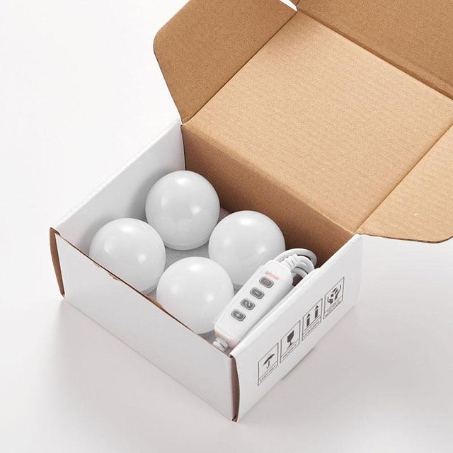 Willpower Hollywood-Stil LED-Spiegelleuchten-Kit für Schminktische, 4er-Set, weiß, dimmbar, USB-Anschluss - Bild 1