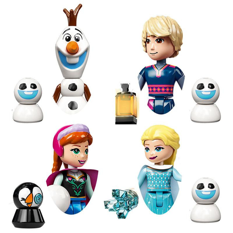 Prinzessin Elsa Olaf Anna Kristoff Modellbausteine Actionfigur 4-teiliges Set - Bild 1