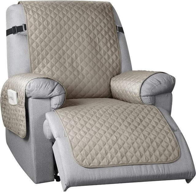 Rutschfester Wendebezug für 1-2-3 Sitzer Liegestühle und Sofas in Beige mit Haustierschutz - Bild 1