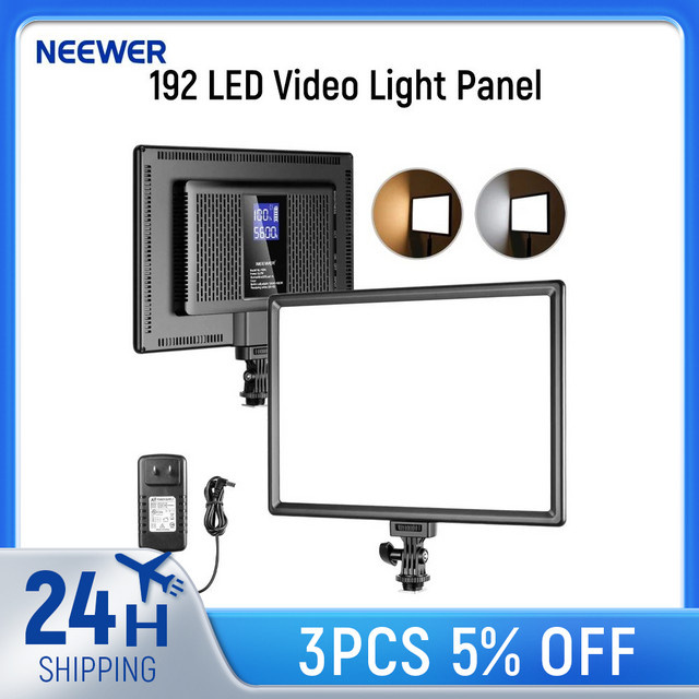 NEEWER 192 LED Videolicht-Panel 19,5W Bi-Color Softlight mit 4000mAh Akku in Schwarz für Fotografie und Live-Streaming - Bild 1