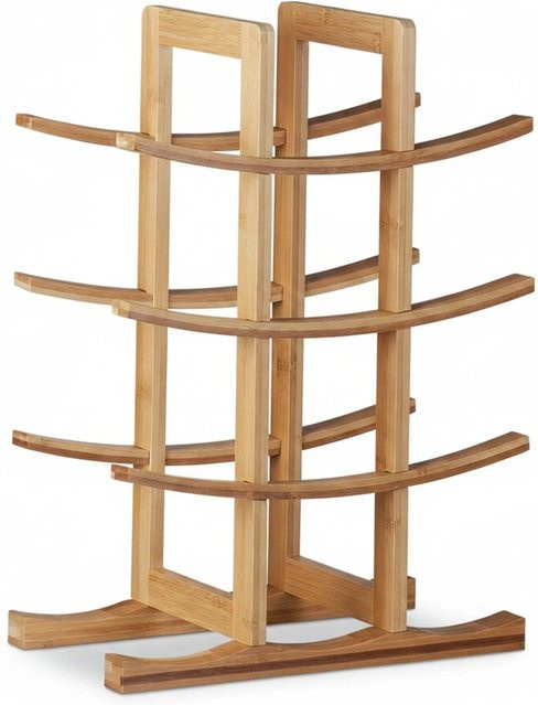 Relaxdays Weinregal aus Bambus in Natur für 12 Flaschen, B/T/H: 42,5 x 30 x 16 cm - Bild 1