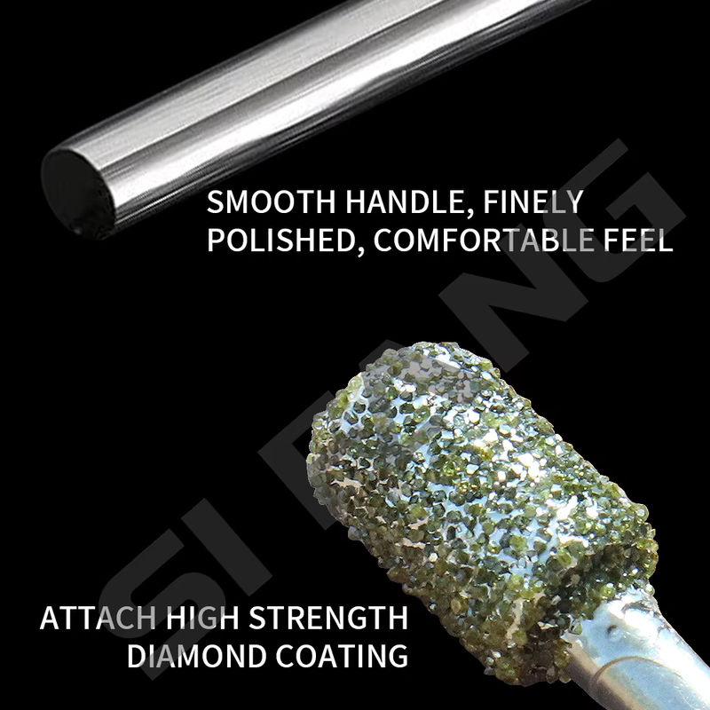 SI FANG Zylindrischer Diamantfräser in Silber mit 3 mm Schaft als Schleifbit zum Gravieren und Schnitzen von Stein und Jade für Dremel-Rotationswerkzeuge - Bild 5